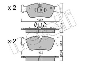 Дискові гальмівні колодки METELLI 2206400 Комплект