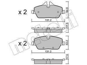 Дисковые тормозные колодки METELLI 2206640 Комплект