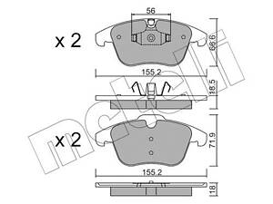 Дисковые тормозные колодки METELLI 2206755 Комплект