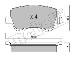 Дискові гальмівні колодки METELLI 2206760 зад., FORD Galaxy, S-Max; VOLVO S60, S80, XC70 06-