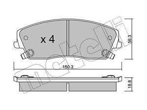 Дискові гальмівні колодки METELLI 2207160 Комплект