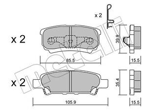 Дискові гальмівні колодки METELLI 2207370 Комплект