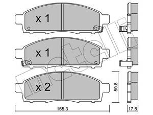 Дискові гальмівні колодки METELLI 2207911 Комплект