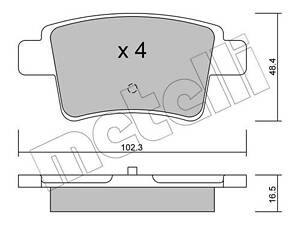 Дисковые тормозные колодки METELLI 2208010 Комплект