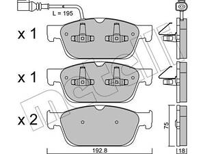 Дискові гальмівні колодки METELLI 2208310 Комплект