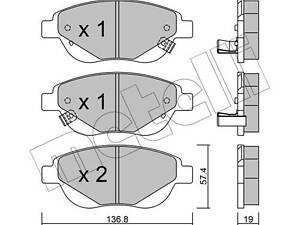 Дисковые тормозные колодки METELLI 2209481 Комплект