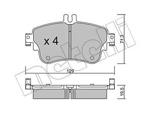 Дисковые тормозные колодки METELLI 2209640 Комплект