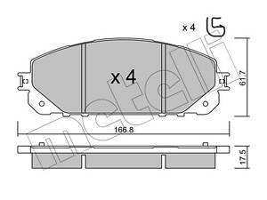 Дисковые тормозные колодки METELLI 2210000 Комплект