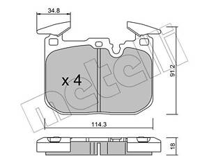 Дискові гальмівні колодки METELLI 2210151 Комплект