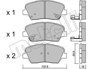 Дисковые тормозные колодки METELLI 2210260 Комплект