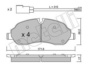 Дисковые тормозные колодки METELLI 2210320 Комплект