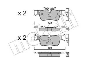 Дискові гальмівні колодки METELLI 2210380 Комплект