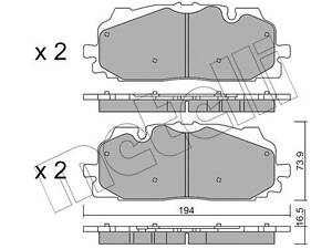 Дискові гальмівні колодки METELLI 2211280 Комплект