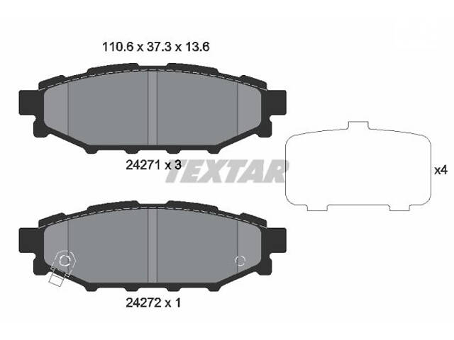 Дискові гальмівні колодки TEXTAR 2427101 Комплект