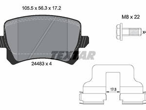 Дискові гальмівні колодки TEXTAR 2448301 зад.