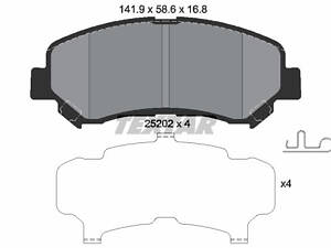 Дискові гальмівні колодки TEXTAR 2520201 Комплект