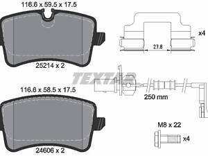 Дискові гальмівні колодки TEXTAR 2521404 Комплект