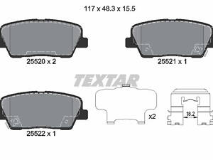 Дисковые тормозные колодки TEXTAR 2552001 Комплект