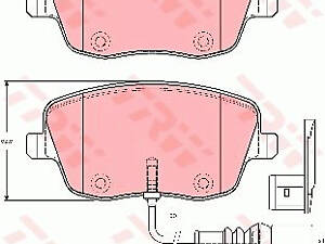 Дискові гальмівні колодки TRW GDB1472 ,пер., SEAT Ibiza, SKODA Fabia/Roomster, VW Polo, 1.2-2.0, 02-15