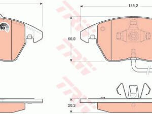 Дискові гальмівні колодки TRW GDB1550 ,пер., VW Caddy III