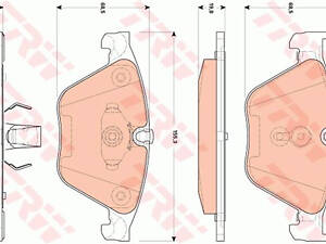 Дискові гальмівні колодки TRW GDB1854 ,пер., BMW 5 (F10/F11), 6 (F06/F12/F13), 7 (F01-04), 09-