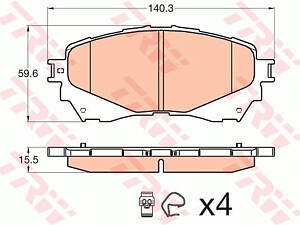 Дискові гальмівні колодки TRW GDB3580 , MAZDA, 2.0-2.5, PYY 1, 13-