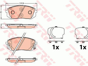 Дискові гальмівні колодки TRW GDB3642 , HYUNDAI i40/Tucson 11-20