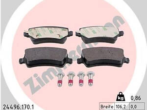 Дисковые тормозные колодки ZIMMERMANN 244961701, FORD Galaxy II, S-Max; LAND ROVER Freelander; Volvo S60, S80, V70, XC70