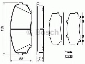 дисковые колодки передние BOSCH 0986494375 на MAZDA 8 III (LY)