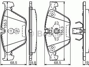 ДИСКОВЫЕ КОЛОДКИ ПЕРЕДНИЕ BOSCH 0986494549 на BMW 5 (F10, F18)