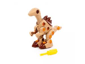 Дитяча іграшка динозавр конструктор з викруткою (розбирається) велоцираптор 36 елементів 76809 Polesie (великі деталі),