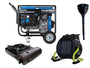 Дизельный генератор TAGRED TA4100D + газовая плитка Orcamp CK-505 + электрический обогреватель Gardyer HE2000