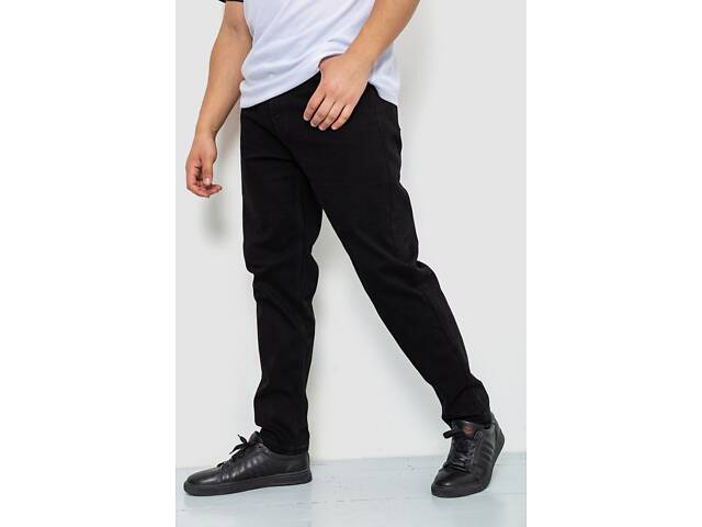 Джинси чоловічі однотонні, колір чорний, 244R8570-1 - Фото 3