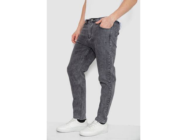 Джинси чоловічі однотонні, колір сірий, 244R8570-1 - Фото 3