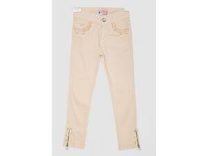 Джинсы для девочек — уценка, цвет светло-бежевый, 247R10020-U-5