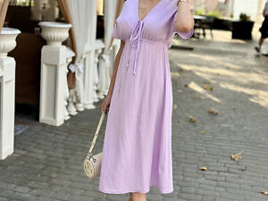 Длинное муслиновое платье 'Lira' | Батал Лиловый, 54-56