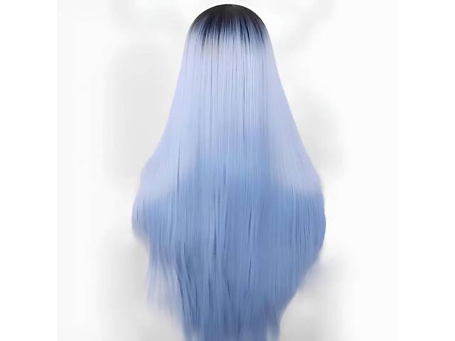 Довге блакитне волосся парик омбре RESTEQ 66 см, пряме волосся градієнт, парики з високоякісних синтетичних волокон. - Фото 1