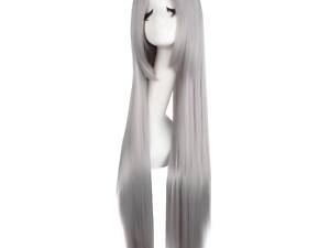 Довга сіра перука RESTEQ 80 см - пряме синтетичне волосся для косплея, аніме, фотосесій і вечірок, стильна перука з природним