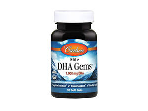 Докозагексаеновая кислота ДГК Elite DHA Gems Carlson Labs 1000 мг 30 гелевых капсул