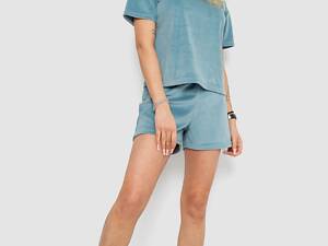 Домашній костюм велюровий, колір оливковий, 102R272-3