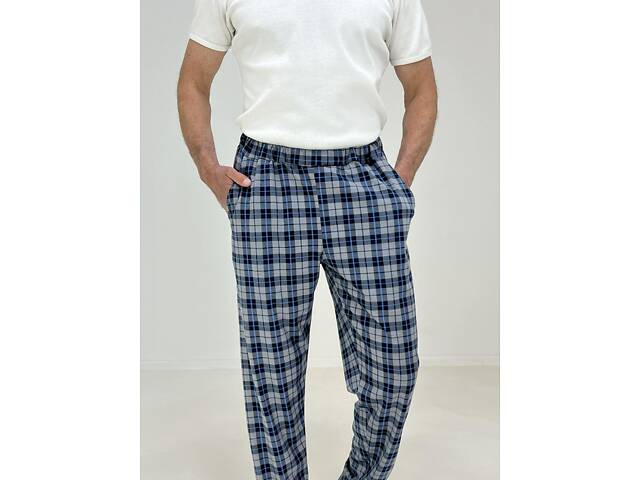 Домашні штани чоловічі Triko Клітинка 58-60 Різнокольорові (16434823-3) - Фото 4