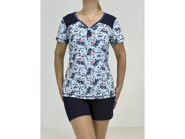 Домашній жіночий комплект Triko Натали 62-64 Різнокольоровий (56923827-4) - Фото 1