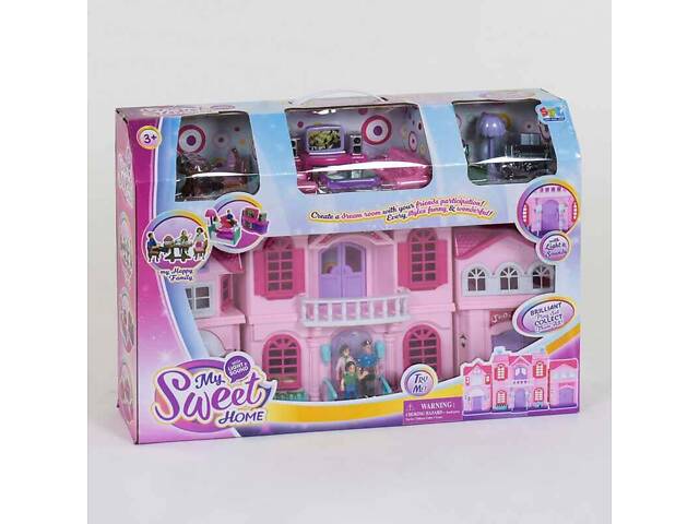 Будиночок ляльковий 16427 (12) з меблями та фігурками, світло, звук, в коробці - Фото 1