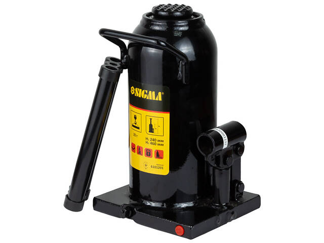 Гідравлічний пляшковий домкрат 20т H 242-452мм SIGMA (6101201) - Фото 1