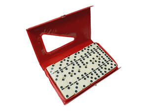 Доміно в чохлі 5010Р червоний (кістки-пластик, h-4,7см, р-р чохла 18x11x2см)