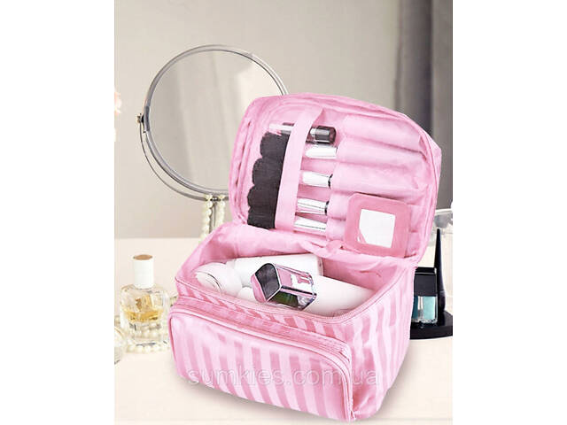 Дорожня косметичка, б'юті кейс 5L Trip Story 17x22x15 рожевий - Фото 5