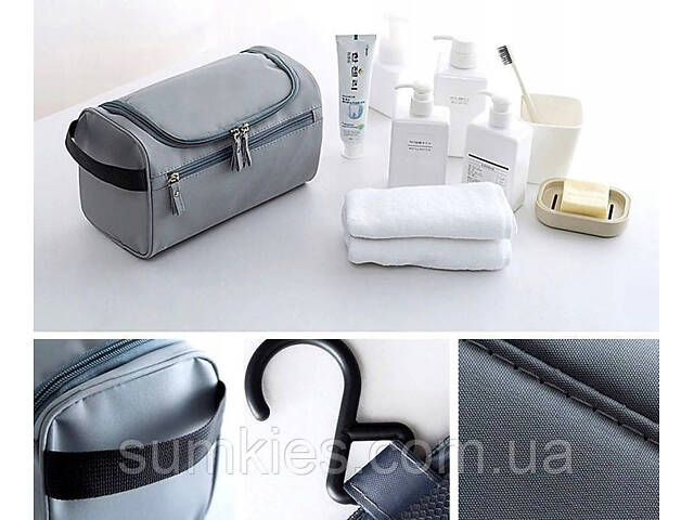 Дорожня косметичка, несесер Edibazzar сірий - Фото 5