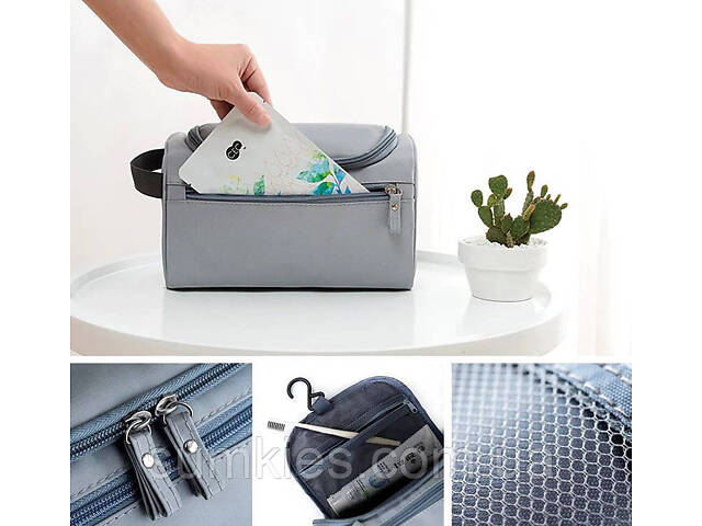 Дорожня косметичка, несесер Edibazzar сірий - Фото 6