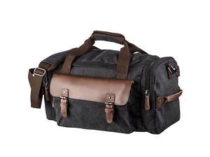 Дорожня сумка текстильна з кишенею Vintage 20192 Чорна