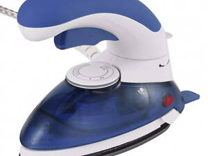 Дорожный мини утюг и отпариватель для одежды 2 в 1 Hot Steamer HT-558B с поворотной ручкой 1000 Вт мини отпариватель Син
